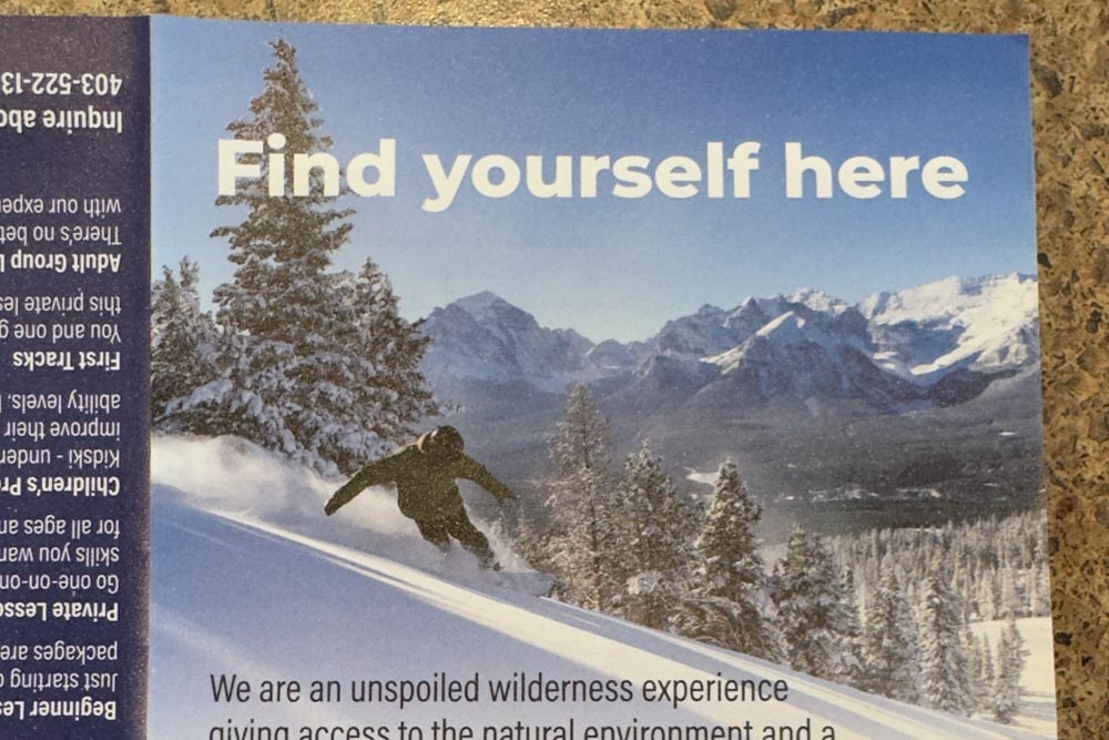 Resort trail map featuring the snowboard powder image.